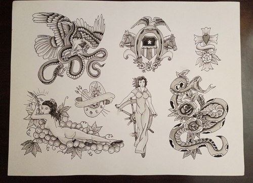 Tattoo studio flash sheets - tattoo, sheets.